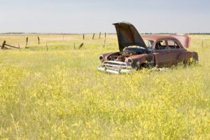 abandoned car